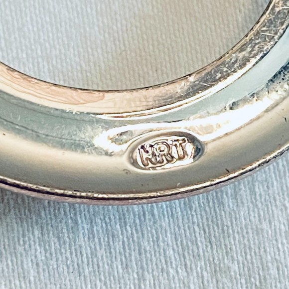 NRT Bib Choker Necklace Silver Tone Intertwined Rings And Ribbons - Picture 9 of 10